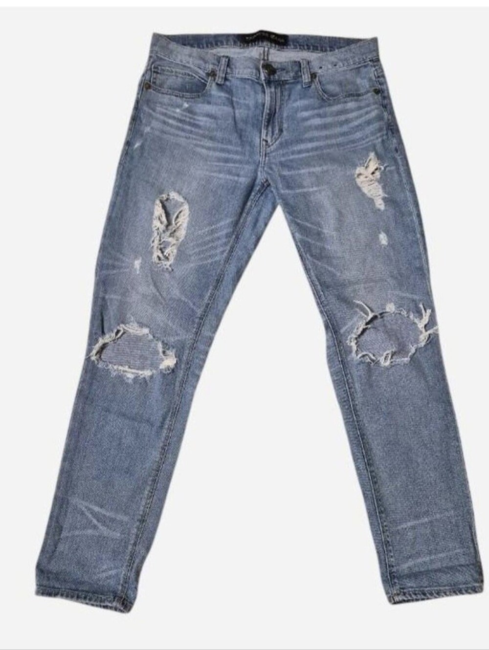 Express Girlfriend Jeans ✨ Ripped Light Wash Denim Size 4
